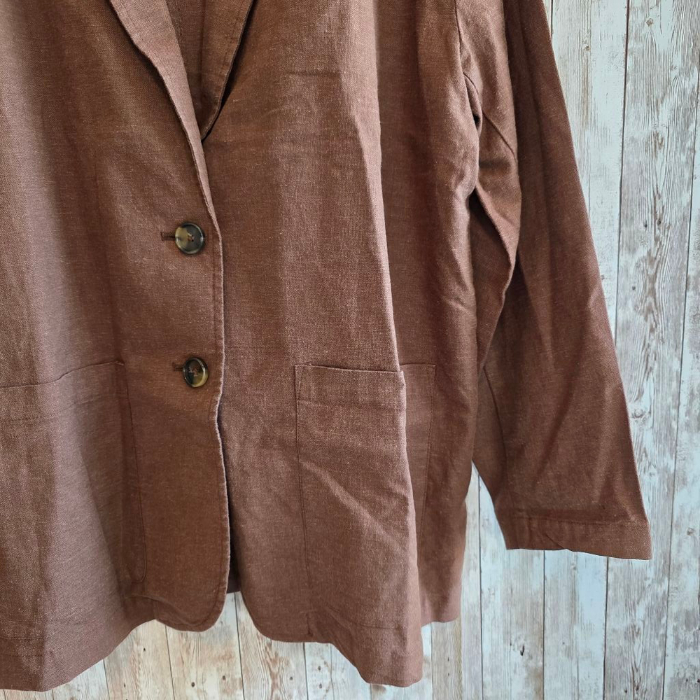 Women's Marine Layer Brown Blazer Size L - Picture 4 of 9
